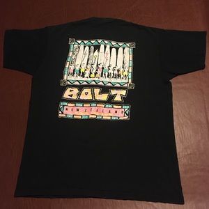 80s 90s Lightning Bolt NZ Surf Tee Rare